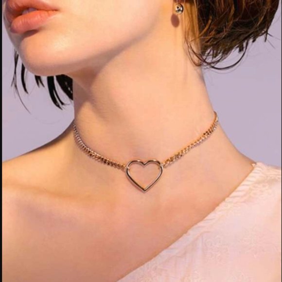 Dolls Kill Jewelry - NEW CROSS MY HEART CHAIN CHOKER